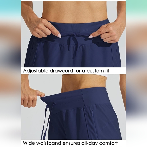 Willit Women's 7" Athletic Running Shorts Long Workout Hiking Shorts - Picture 3 of 14